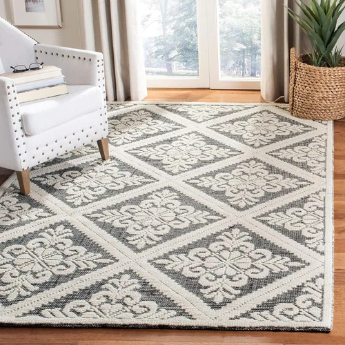 Vista 34 de SAFAVIEH Vermont Collection - Alfombra decorativa de 2 pies 3 pulgadas x 4 pies, color marfil, lana hecha a mano, ideal para zonas de alto tráfico