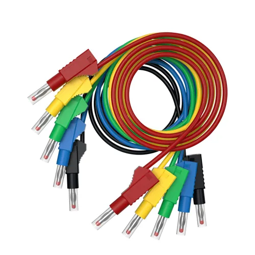 Vista 8 de Cable de prueba de enchufe de plátano de seguridad de 0.157 in, 5 uds., 39.4 in/3.3 pies, línea cubierta de seguridad totalmente aislada para cable