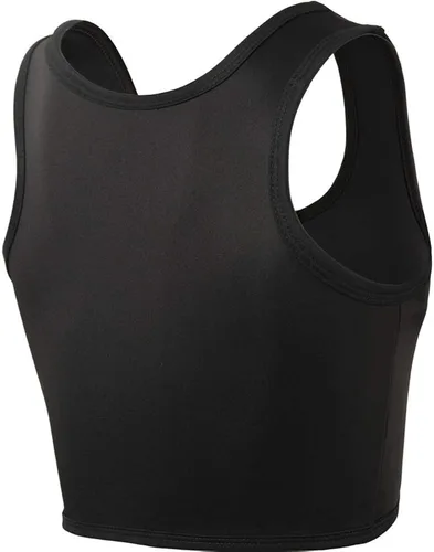 Vista 2 de XUJI FTM Trans - Carpeta elástica con cremallera en el pecho, transpirable, de bambú, ajustada, camiseta sin mangas