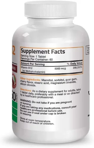 Vista 5 de Bronson Polvo de proteína hidrolizada de péptidos marinos de colágeno + metilo B12 5000 mcg de vitamina B12 metilcobalamina