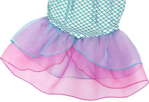 Vista 6 de Vestido de princesa de sirena disfraz de cosplay Halloween fiesta de cumpleaños Navidad con accesorios 2 a 10 años