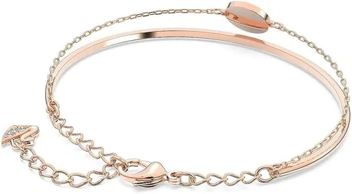 Vista 4 de Swarovski Brazalete Ginger, gris, baño de oro rosa 5389046, Chapado en tono oro rosa, cristal