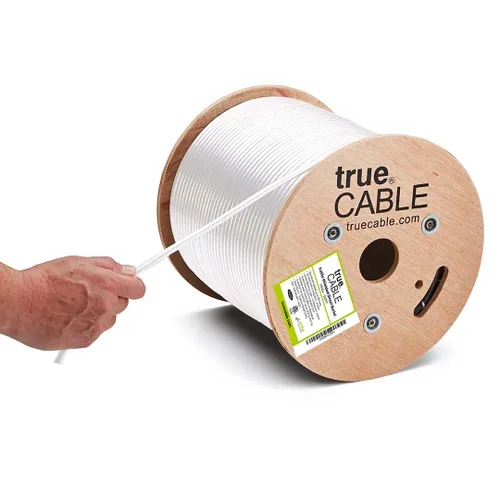 Vista 10 de TRUE CABLE Cat5e Cable Ethernet a granel de entierro directo, blindado F/UTP, 500 pies, negro, impermeable, chaqueta OSP para exteriores, cobre