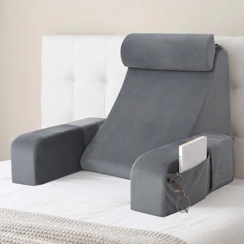 Vista 10 de ENITYA Almohada de lectura de 19 pulgadas para cama con soporte firme