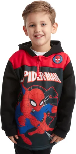 Vista 3 de Marvel Sudadera con capucha de forro polar Avengers para niño - Capitán América, Spider-Man, Iron Man (Tamaño 2T-18)