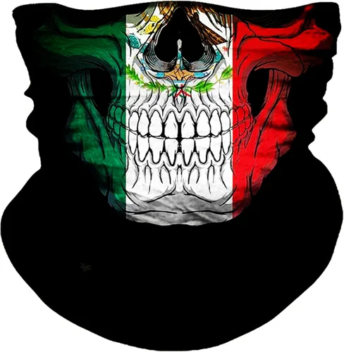 Vista 14 de Máscara facial con polaina para el cuello, bufandas, bandanas Gris (Grey Skull)
