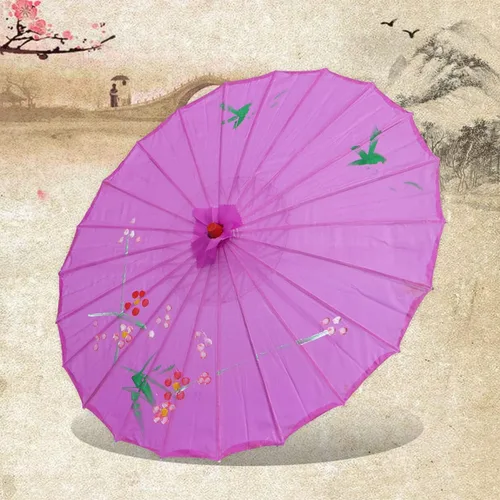 Vista 4 de EXCEART Paraguas de papel engrasado japonés chino hecho a mano sombrilla clásica danza paraguas para bodas fiestas fotografía decoración D
