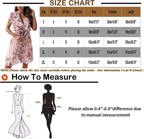 Vista 6 de FOVIGUO Vestido holgado de gasa con volantes para mujer, vestido envolvente con lazo en la cintura, elegante, vestido de fiesta de cóctel