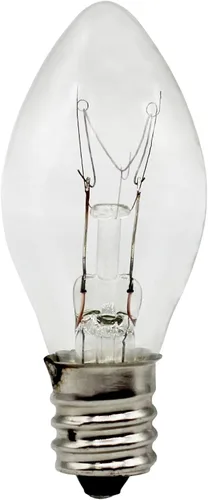Vista 2 de Creative Hobbies® Caja de 25 bombillas parpadeantes transparentes, base de candelabro C7, parpadeo aleatorio, ideal para luces nocturnas y cuerdas
