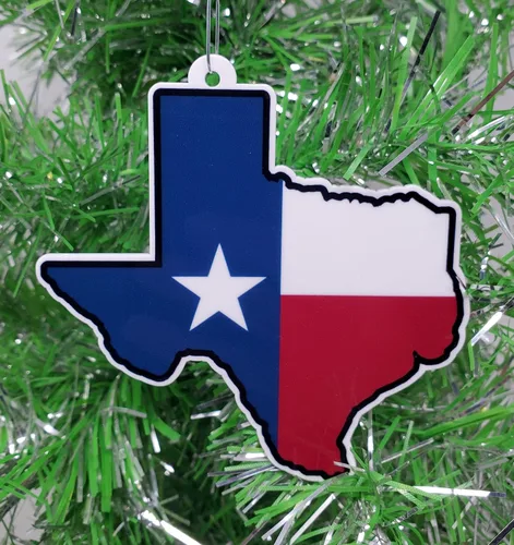 Vista 2 de Adorno navideño con temática de Texas Lone Star State
