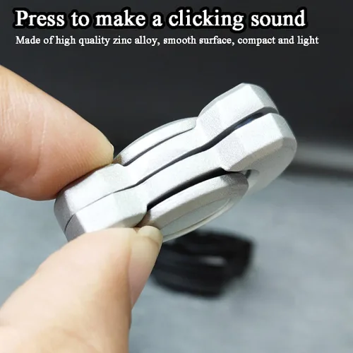 Vista 2 de 3 en 1 Mini Fidget Spinner, hacer clic, deslizar y girar 3 modos Fidget Toys para adultos, aleación de zinc rotación de velocidad Fidget Spinner