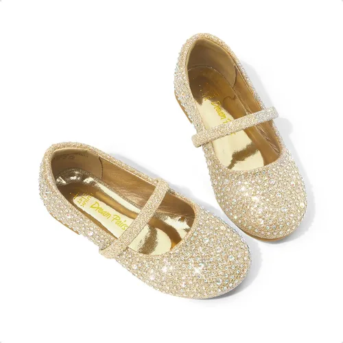 Vista 5 de DREAM PAIRS Zapatos planos Mary Jane con diamantes de imitación para niñas