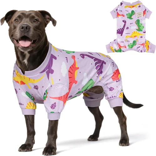 Vista 8 de KYEESE Pijamas para perros, pijamas ligeras para perros pequeños, pijamas de malla transpirable para perros, ropa de una sola pieza suave, cómoda
