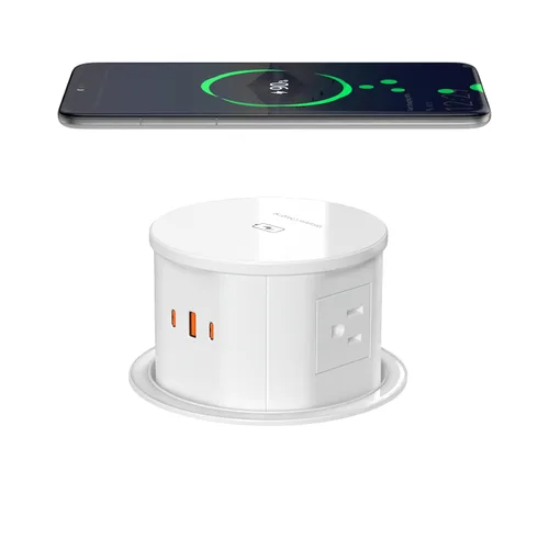 Vista 9 de VILONG - Toma desplegable para encimera, 20 W USB-C, 15 W inalámbrico, 4 AC, cable de 6 pies