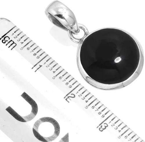 Vista 2 de JEWELOPORIUM 99520_P - Colgante de plata de ley 925 para mujer, 0.47 pulgadas, piedra preciosa redonda, hecha a mano, para regalo (99520_P)