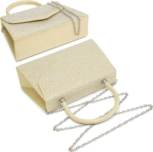 Vista 6 de Dasein Bolso de noche para mujer, embragues de fiesta, bolsos de boda, cóctel, baile de graduación, bolsos con purpurina esmerilada