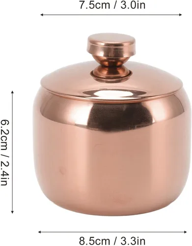 Vista 7 de Tarro de especias de acero inoxidable para el hogar, cuenco de azúcar, recipiente pequeño para condimentos en forma de tambor, recipiente