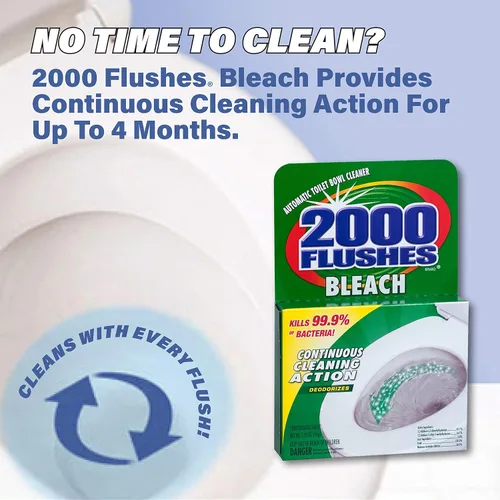 Vista 2 de Limpiador de inodoros antibacterial Bleach de 2000 Flushes, automático y con cloro, paquete de de 1, 1