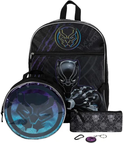 Vista 2 de BIOWORLD Black Panther - Juego de mochila de 5 piezas (niño grande), morado, talla única