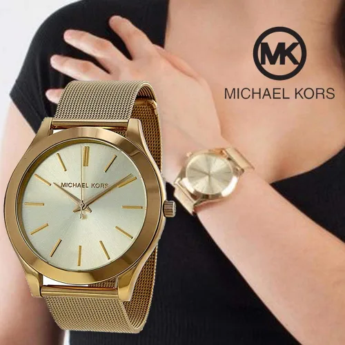 Vista 5 de Michael Kors MK3282Slim Runway Champagne Dial Gold-tone Malla Reloj de la mujer