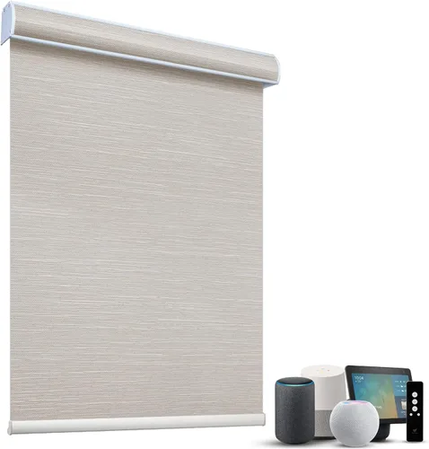 Vista 79 de SmartWings Persianas Motorizadas con Sombras para Ventana Control Remoto Funciona con Thread Apple Homekit Z-Wave Alexa 100% Blackout de Doble Cara