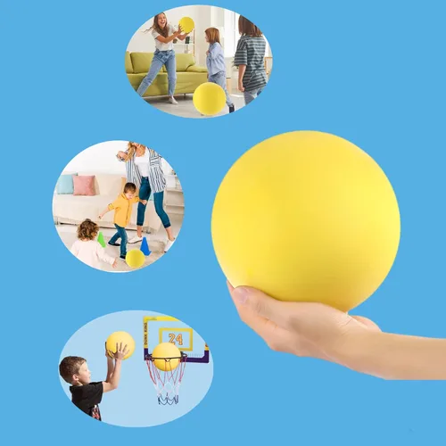 Vista 3 de Balón de espuma suave sin ruido de 7 pulgadas para kickball y dodgeball, para actividades en interiores