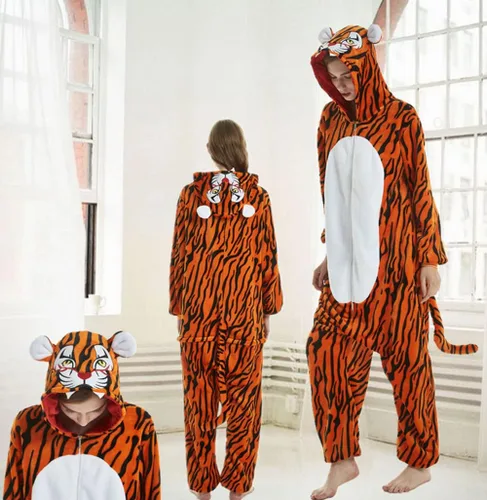 Vista 7 de Pijama unisex de animal para adultos, disfraz de Halloween, Navidad, cosplay, pijama de una sola pieza para mujeres y hombres