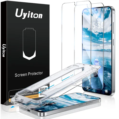 Vista 26 de Uyiton UnBreak-Glass - Protector de pantalla para Samsung Galaxy S22, soporte ultrasónico de huellas dactilares, marco de alineación automática