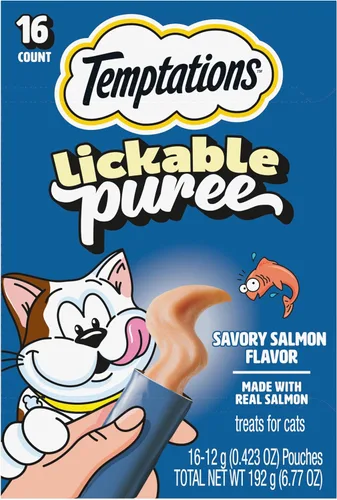 Vista 26 de Temptations Creamy Puree Golosinas Húmedas Exprimibles Lamibles para Gatos con Hígado de Res, Tubos de 0.42 oz., 4 Unidades, Paquete de 11 (44 Total)