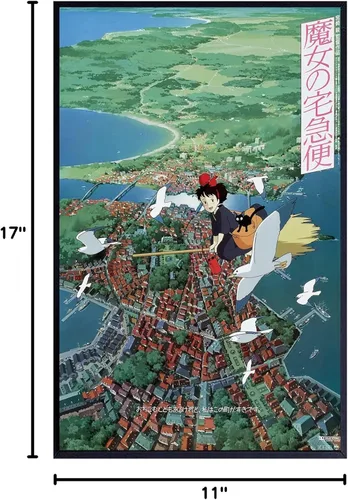 Vista 10 de ChristjEZa Póster de anime de Hayao Miyazaki 'Kiki's Delivery Service de dibujos animados, decoración de pared, póster para estética de habitación