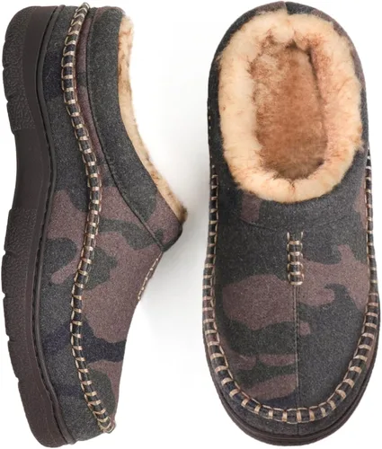 Vista 8 de Zigzagger - Pantuflas tipo mocasín para hombre, para interiores y exteriores, pantuflas cálidas, cómodas, mullidas y anchas