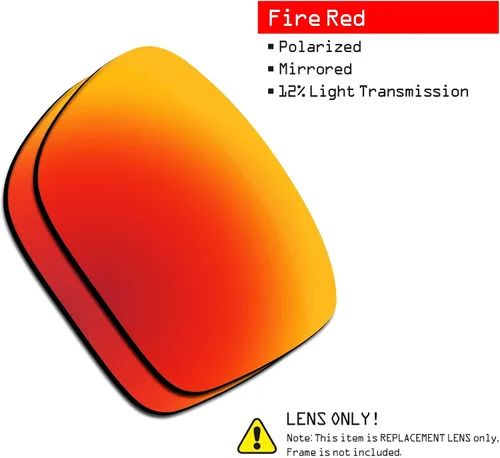 Vista 2 de SmartVLT Lentes de repuesto polarizadas AR revestidas de color rojo fuego para Oakley Holbrook Metal OO4123 Sunglass