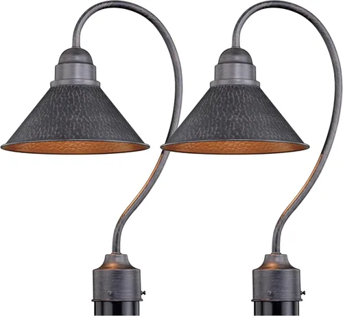 Vista 10 de VAXCEL Outland - Lámpara de pared rústica con sensor de movimiento para porche o patio, linterna de pared de cuello de cisne al aire libre