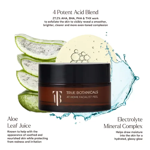 Vista 2 de True Botanicals At-Home - Mascarilla facial facial facial Tratamiento exfoliante natural para piel suave, radiante e hidratada