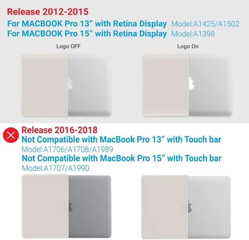 Vista 70 de IBENZER - Compatible con Funda para MacBook Pro de 13 Pulgadas 2015 2014 2013 Finales 2012 A1502 A1425, Carcasa Rígida con Cubierta para Teclado