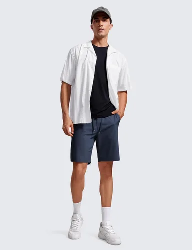 Vista 3 de CRZ YOGA Men's Four-Way Stretch Workout Shorts - 9'' Linerless Soft Durable for Casual Athletic with Pockets