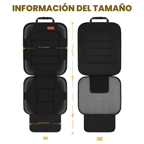 Vista 2 de Siivton Protector de Asiento de Coche para Asiento de Niño, Funda Impermeable para Asientos de Cuero y Tela, 2 Bolsillos de Malla, Fondo Negro