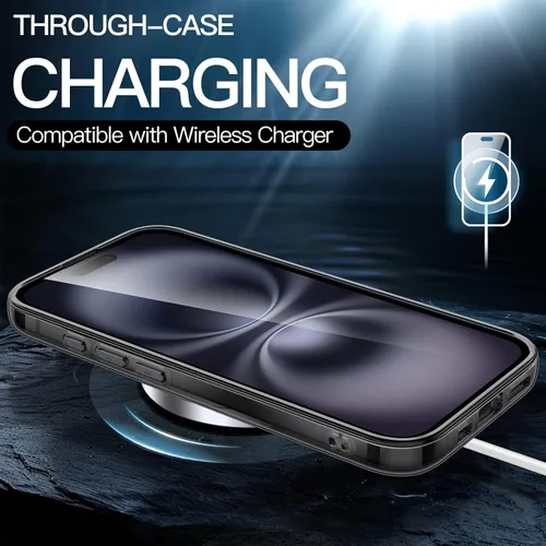 Vista 5 de JETech - Funda para iPhone 16 de 15,5 cm, cubierta a prueba de golpes sin amarillamiento, con parte trasera transparente antiarañazos (negro)