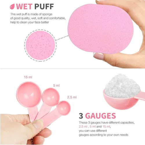 Vista 7 de Juego de cuencos para mezclar mascarillas faciales, kit de herramientas de mezcla de mascarillas con máscara facial, cuenco, espátula, cepillo
