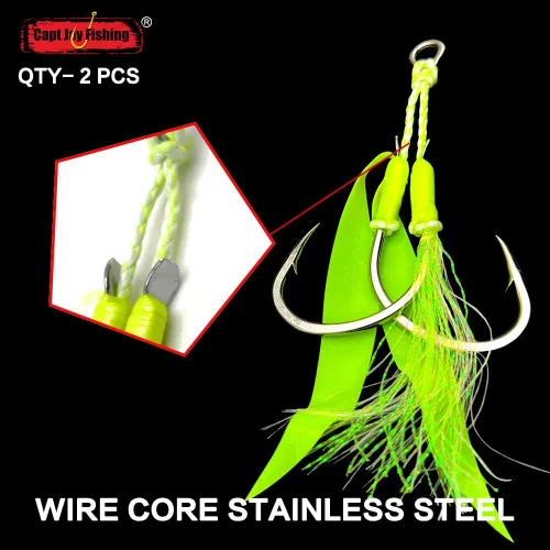 Vista 3 de Capt Jay - Ganchos de ayuda de pesca, Jigging Slow Fast Jigs Stinger Hook para bailar y pescar