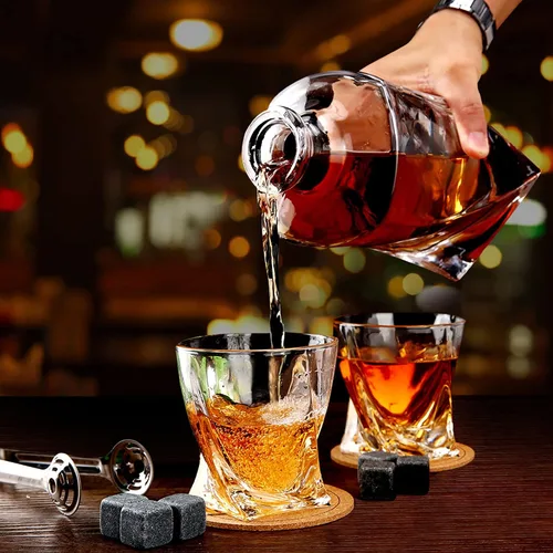 Vista 7 de Bezrat Juego de 6 vasos de whisky – Vasos de chupito multiestilo – Vasos escoceses de 10 onzas – Vasos de roca Barware para whisky, Bourbon, bebidas