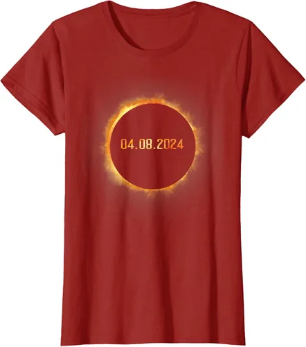 Vista 56 de Totality 04.08.24 Total Solar Eclipse 8 de abril de 2024 Eclipse Camiseta, Negro, S