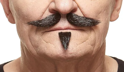 Vista 50 de Mustaches Self-Adhesive Stick On Fake Handlebar for Adults Negro