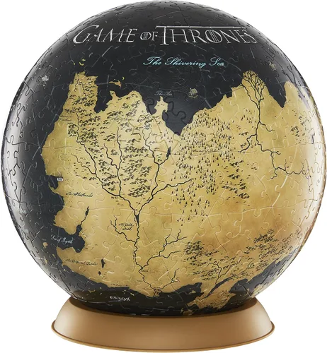 Vista 2 de 4D Cityscape Game of Thrones (Juego de Tronos) Rompecabezas 3D de Globo de Westeros y Essos de 9 pulgadas