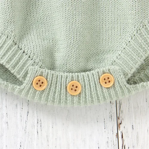 Vista 4 de Conjunto de ropa de bebé niña recién nacida, mameluco de algodón sin mangas, suéter de conejo, ropa para bebé niña