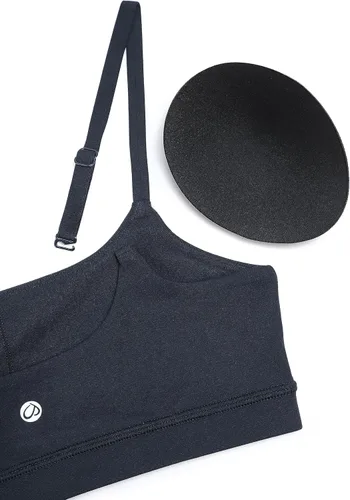 Vista 5 de CRZ YOGA - Brasier deportivo Butterluxe con tirantes delgados ajustables y cuello redondo, brasier con relleno sin varillas para entrenamiento y yoga