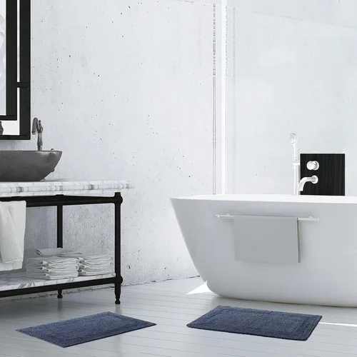 Vista 17 de French Connection Stonewash - Alfombra de baño de mezcla de algodón, 20 x 34 pulgadas, color marfil