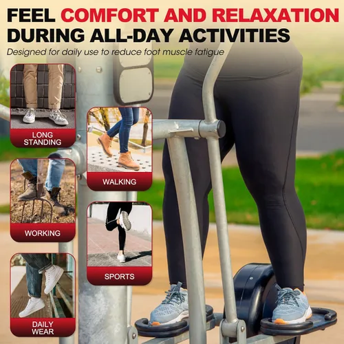 Vista 5 de Plantillas para fascitis plantar, insertos de soporte de arco alto para hombres y mujeres, más de 220 libras, para aliviar el dolor, pies planos