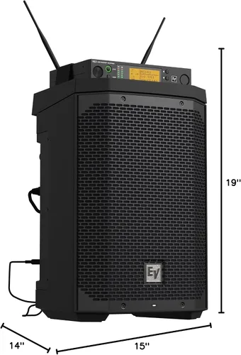 Vista 9 de Electro-Voice EVERSE - Altavoz compacto de 8 pulgadas, ligero, con batería de 2 vías, con audio Bluetooth y control (negro)