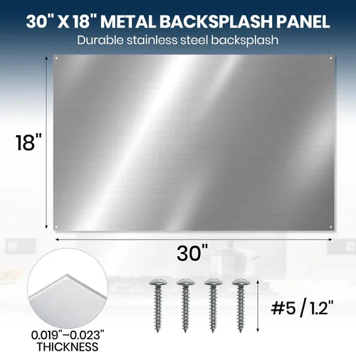 Vista 2 de CALPALMY Panel de protección contra salpicaduras de metal de 30 x 18 pulgadas para estufa – Lámina de protección contra salpicaduras de metal